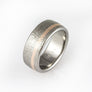 Mens wedding band, two tone unisex wedding band, simple wedding ring, titanium ring, rose gold, red gold, ring for him and her