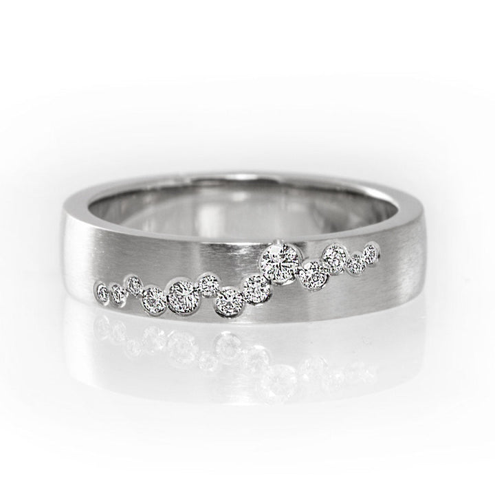 Unique diamond wedding ring, diamond wedding band, unique engagement ring, contemporary diamond wedding band, modern wedding ring