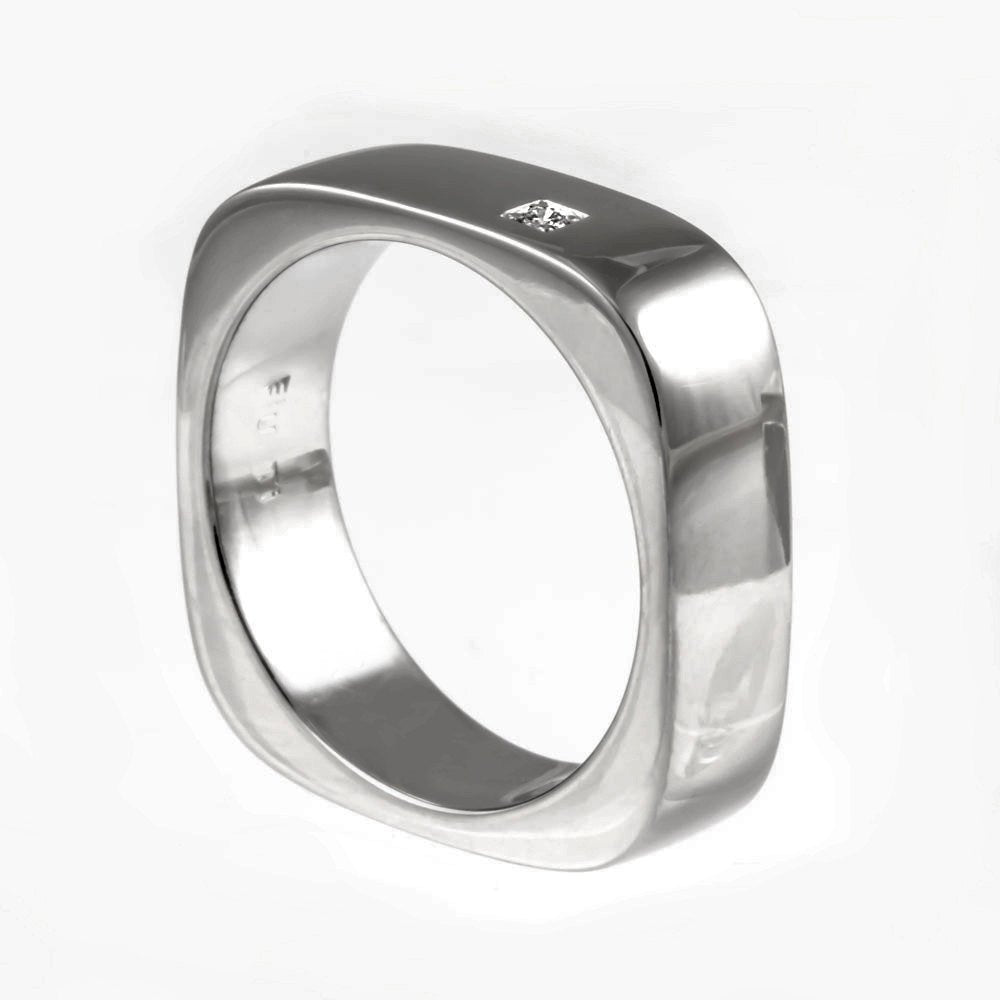 Men&#39;s wedding band, mans titanium ring, unisex ring, titanium wedding ring, square wedding ring, mens modern wedding band, mens diamond ring