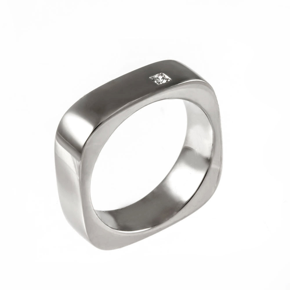 Men's wedding band, mans titanium ring, unisex ring, titanium wedding ring, square wedding ring, mens modern wedding band, mens diamond ring