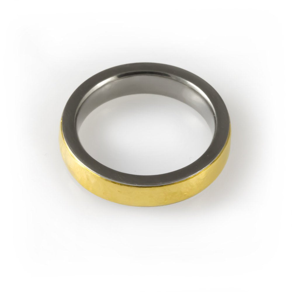 Best Ring for Him, His Gold Wedding, Cool Men's Gold Band, Titanium Gold Ring, Gold Ring for Him, Men's Wedding Band with Gold and Titanium